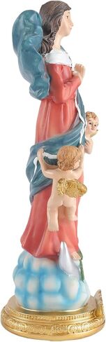 تمثال Our Lady Undoer of Knots - تمثال ديني لماري Untier of Knots مقاس 8.5 بوصة، منحوتة كاثوليكية من الراتنج مرسومة يدويًا للشفاء والسلام والأوقات الصعبة - Virgen Desatanudos in Kuwait