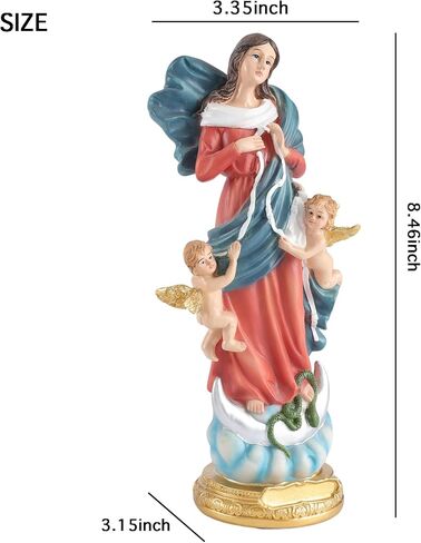 Our Lady Undoer of Knots Statue - 8.5 Inch Mary Untier of Knots Religious Figurine Hand Painted Resin Catholic Sculpture for Healing, Peace, and Difficult Times - Virgen Desatanudos in Saudi Arabia