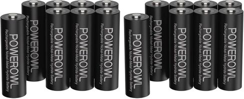 POWEROWL AA Batteries Rechargeable Kit, High Capacity 2800mAh 1200 Cycles 1.2V NiMH Double A Battery - 8 Count w/Charger in Saudi Arabia