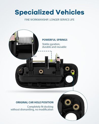 LUJUNTEC Exterior Front Passenger Right Door Handle Replacement for 1992-1996 for Toyota for Camry, Replace OE 6921033010 Black in Saudi Arabia