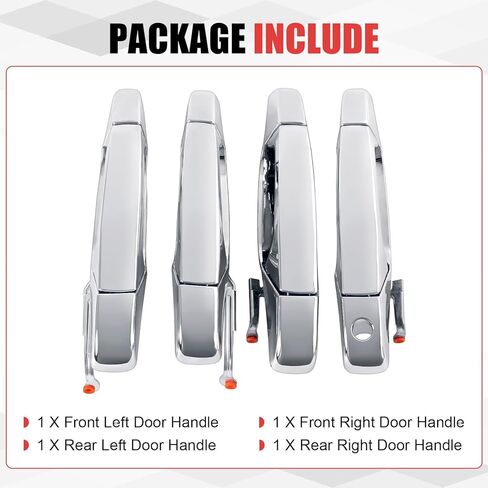Exterior Door Handle Chrome Replacement for Chevy Silverado Suburban Tahoe Avalanche Sierra Yukon Escalade 2007-2014, Replace 20828258, 22738721 in Saudi Arabia