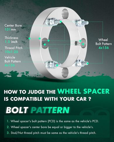 قطعتان من SCITOO 4x156 إلى 4x156 فواصل عجلات 1.5 بوصة 4 العروة 10x1.25 مسامير 131 مم فواصل عجلة التجويف تناسب 2014-2017 لفواصل العجلات RZR XP 4 1000 2013-2017 لفواصل العجلات Ranger XP 900 in Kuwait