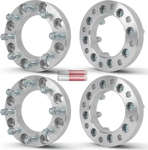 OCPTY 4PCS 8x180 to 8x6.5 Wheel Spacers Adapters 1.5" inch 14x1.5 Studs 130mm Hub Bore Forged Wheel Spacers Adapters 8 Lug fit for Sierra 2500 HD for Sierra 3500 HD for Silverado 2500 in Saudi Arabia