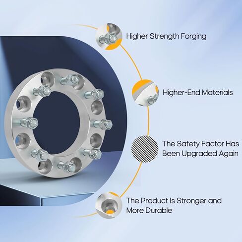 OCPTY 4PCS 8x180 to 8x6.5 Wheel Spacers Adapters 1.5" inch 14x1.5 Studs 130mm Hub Bore Forged Wheel Spacers Adapters 8 Lug fit for Sierra 2500 HD for Sierra 3500 HD for Silverado 2500 in Saudi Arabia