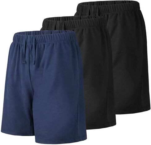 Liloak Mens Shorts Multipack 7 in Cotton Casual Athletic Gym Knit Short with Pockets, Soft Pajama Lounge Sleep Shorts in Kuwait