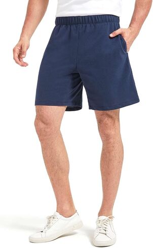 Liloak Mens Shorts Multipack 7 in Cotton Casual Athletic Gym Knit Short with Pockets, Soft Pajama Lounge Sleep Shorts in Kuwait