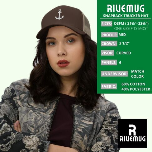 Anchor Trucker Hat Embroidered Captain Anchor Snapback Hat Baseball Cap for Men Women Adjuntable in Saudi Arabia