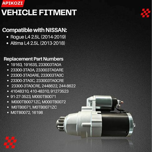 19163 محرك بداية جديد يناسب ألتيما 2013 2014 2015 2016 2017 2018 2.5L, Rogue 2014-2019 2.5L, M000TB0071 M000TB0072 23300-3TA0A 23300-3TA0ARE 23300-3TA0C 23300-3TA0CRE 410-48310 19163 103-5177 in Kuwait