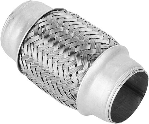 Exhaust Flex Pipe Adaptor, 1.5" x 4" Durable Universal Stainless Steel SS Double Braided Flex Pipe Exhaust Adaptor Piping in Kuwait