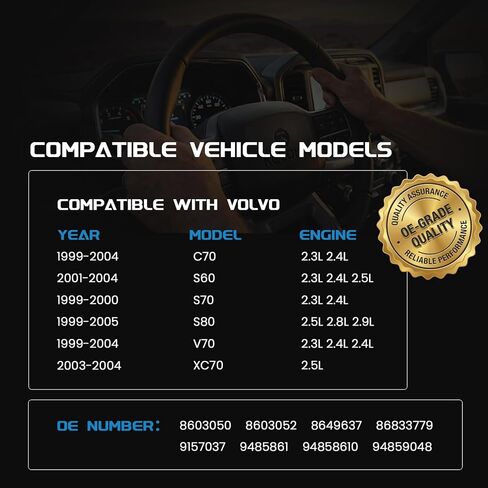 KELOKE Power Steering Pump, with pulley, Compatible with Volvo 1999-2005 C70/V70 1999-2004, S60 2001-2004, S70 1999-2000, S80 1999-2005, XC70 2003-2004. 2.3L 2.4L 2.5L 2.8L 2.9L. Replace# 8603050 in Kuwait