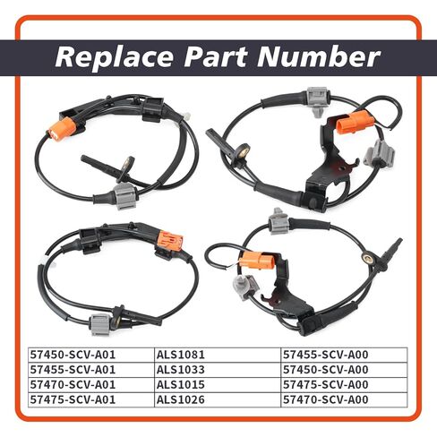 57450-SCV-A01 Front Rear Wheel Speed Sensor Set Compatible with Honda Element 2.4L 2003-2011, Replace 57455-SCV-A01 57470-SCV-A01 57475-SCV-A01 Left Driver & Right Passenger Side 4Pcs in Saudi Arabia