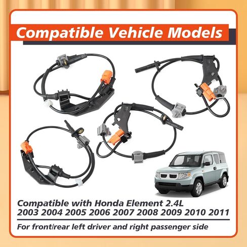 57450-SCV-A01 Front Rear Wheel Speed Sensor Set Compatible with Honda Element 2.4L 2003-2011, Replace 57455-SCV-A01 57470-SCV-A01 57475-SCV-A01 Left Driver & Right Passenger Side 4Pcs in Saudi Arabia