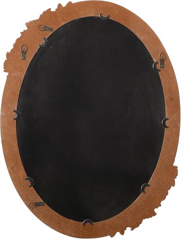 مرآة بيضاوية ريفية مقاس 76.2 سم × 58.42 سم، إطار خشبي أبيض معلق على الحائط مصنوع يدويًا مع مرايا بيضاوية مزخرفة بالزهور والخرز لمدخل الحمام، أفقية أو رأسية in Saudi Arabia