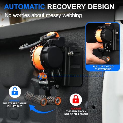 Retractable Ratchet Straps for 2019-2026 Chevy Silverado/GMC Sierra 1500 Accessories, 2PCS Self Retractable Tie Down Straps, Heavy Duty Quick Release and Tool-Free No Drill Install in Saudi Arabia