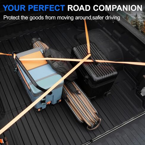 Retractable Ratchet Straps for 2019-2026 Chevy Silverado/GMC Sierra 1500 Accessories, 2PCS Self Retractable Tie Down Straps, Heavy Duty Quick Release and Tool-Free No Drill Install in Saudi Arabia