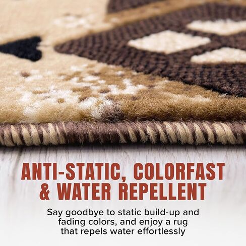 سجادة YHSF جنوب غرب أمريكا الأصلية C318 - سهلة التنظيف، سميكة، ناعمة، متينة، سجادة مستوحاة من القبائل الأمريكية الأصلية لغرفة النوم/غرفة المعيشة والمزيد - بربري، 2 قدم × 7 أقدام in Kuwait