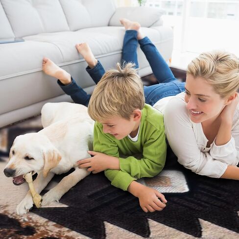 سجادة YHSF جنوب غرب أمريكا الأصلية C318 - سهلة التنظيف، سميكة، ناعمة، متينة، سجادة مستوحاة من القبائل الأمريكية الأصلية لغرفة النوم/غرفة المعيشة والمزيد - بربري، 2 قدم × 7 أقدام in Kuwait