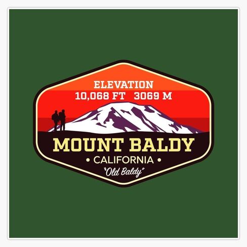 Mount Baldy California Mount San Antonio Mountain Climbing Badge Window Water Bottle Bumper Sticker Decal 5" in Saudi Arabia