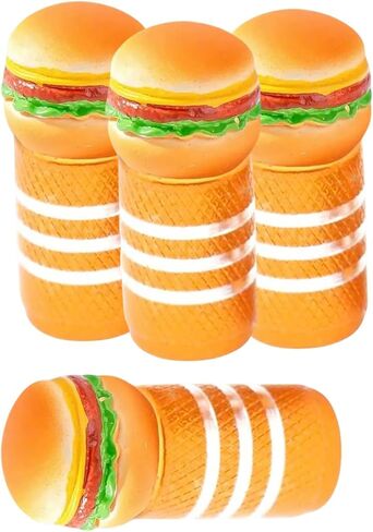4PCS Hamburger Bike Tire Valve Stem Caps,Cute 3D Food Bike Accessories Decor, Universal Air Caps Fit for Most Car Motorcycles Trucks Bicycles. Perfect Burger Gifts for Men Women in Kuwait