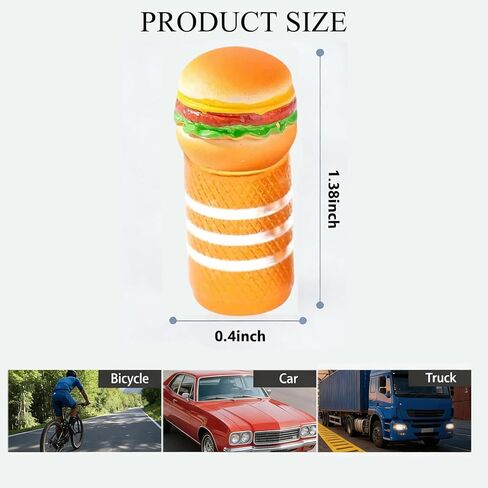4PCS Hamburger Bike Tire Valve Stem Caps,Cute 3D Food Bike Accessories Decor, Universal Air Caps Fit for Most Car Motorcycles Trucks Bicycles. Perfect Burger Gifts for Men Women in Kuwait