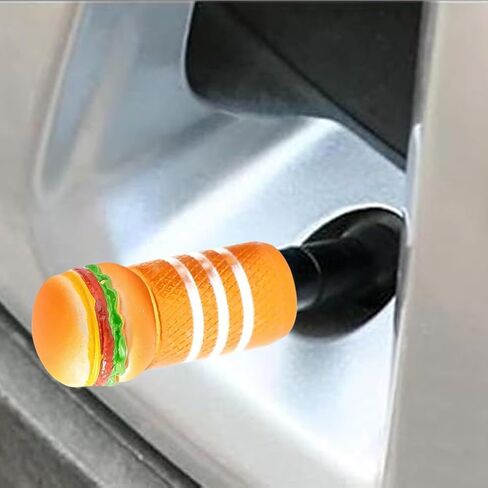 4PCS Hamburger Bike Tire Valve Stem Caps,Cute 3D Food Bike Accessories Decor, Universal Air Caps Fit for Most Car Motorcycles Trucks Bicycles. Perfect Burger Gifts for Men Women in Kuwait