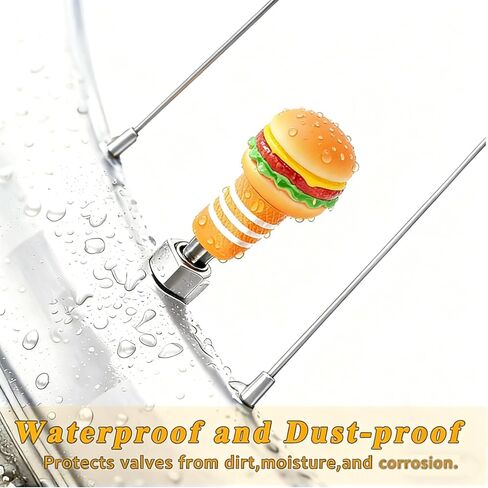 4PCS Hamburger Bike Tire Valve Stem Caps,Cute 3D Food Bike Accessories Decor, Universal Air Caps Fit for Most Car Motorcycles Trucks Bicycles. Perfect Burger Gifts for Men Women in Kuwait