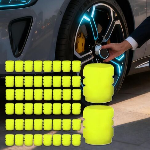 50 Pieces Glow in Dark Cover | Tire Caps | Night Rider Cover,for Automotive Vehicle Motorcycles Bicycles Night Outdoor Garage Sport Wheel in Saudi Arabia