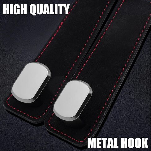 DF DUALFERV Purse Hook for Car, 5 Pack Black Metal Multifunctional Purse Holder for Car, Space-Saving Secure-Hold Premium Suede Hooks for Headrest, Ideal for Bag and Seat Organization in Saudi Arabia