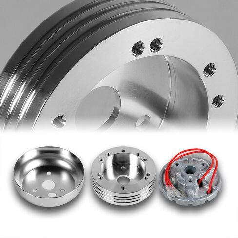 STAY-TUNED, High Quality Aluminum 5 & 6-Bolt Steering Wheel HUB Adapter, Fit For 1978-1991 Ford Mustang/Bronco/E-100/ F100/ F150/ F250/ F350, Steering Accessories, 3-HUB-A04 (Black) in Saudi Arabia