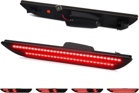 Red LED Side Marker Lights for Ford Mustang 2015-2023 Rear Bumper Fender Marker Reflectors, Smoked Black Len, 2PCS in Saudi Arabia