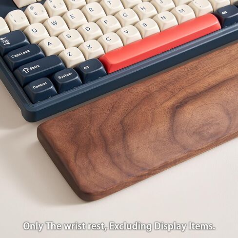 وسادة مسند المعصم للوحة المفاتيح من خشب الجوز، مسند مريح لراحة اليد مقاس 14.2 بوصة للوحة المفاتيح TKL و75%، دعم معصم اليد غير القابل للانزلاق لكتابة وألعاب مريحة، تصميم مقاوم للبقع (متوسط) in Kuwait