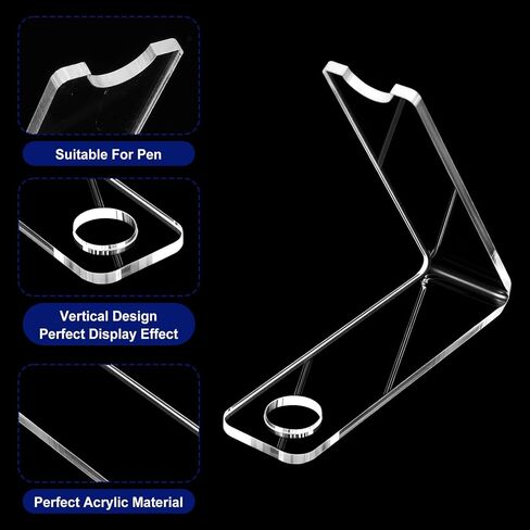 3 Pcs Acrylic Single Pen Holder Pen Display Stand Clear Acrylic, Transparent Pencil Display Stands Makeup Brush Rack Paintbrush Drying Rack Fountain Organizer Stand for Home School Office Desk in Kuwait