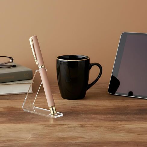 3 Pcs Acrylic Single Pen Holder Pen Display Stand Clear Acrylic, Transparent Pencil Display Stands Makeup Brush Rack Paintbrush Drying Rack Fountain Organizer Stand for Home School Office Desk in Kuwait