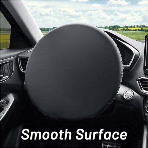 1 Pack Car Steering Wheel Cover Sun Shade - Universal 18 Inch Auto Steering Wheel Sun Block Cover - Anti-Heat Steering Wheel Protector Shield Accessories for Most Car Truck (Black) in Kuwait