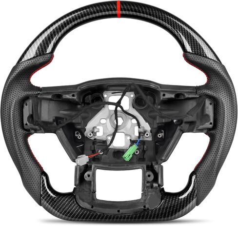 عجلة قيادة بيانو سوداء لسيارة Ford F-150 2015-2020 Raptor Lariat XLT، F-250 F-350 Super Duty 2017-2022، تتضمن أغطية ناقل الحركة، قاعدة مسطحة سوداء لامعة، بدون تدفئة in Kuwait