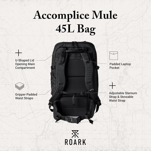 Roark Accomplice Mule 45L Travel Backpack Large Capacity Camping Hiking Weather Resistant Backpack in Kuwait