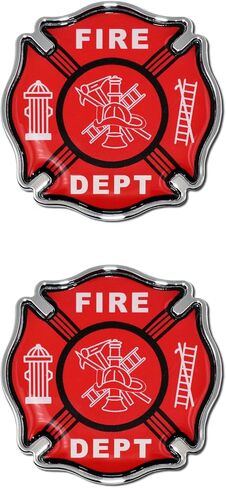 شعارات Elektroplate Mini Fire Department Firefighter Cross OEM من الكروم للدراجات النارية والحرف المائية والديكورات | مقاس عالمي بمقاس 1.6 بوصة × 1.6 بوصة | مقاومة للعوامل الجوية | 2-حزمة in Saudi Arabia