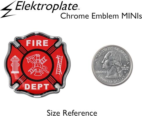 شعارات Elektroplate Mini Fire Department Firefighter Cross OEM من الكروم للدراجات النارية والحرف المائية والديكورات | مقاس عالمي بمقاس 1.6 بوصة × 1.6 بوصة | مقاومة للعوامل الجوية | 2-حزمة in Saudi Arabia