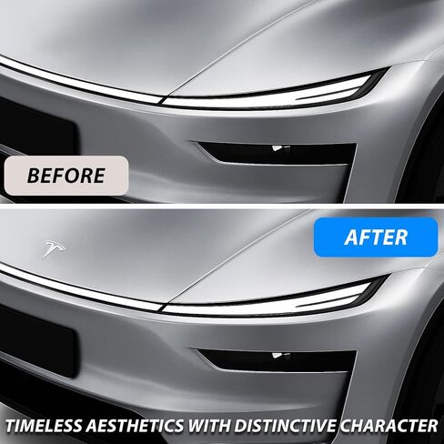 Metal Emblem Replacement for Tesla Model Y Juniper 2026+, Logo Badge Anti-Fade, All-Weather, Easy Install, Multiple Colors for Tesla Y Juniper Accessories 2026 (Front-Model Y Juniper 2025+, Silver) in Kuwait