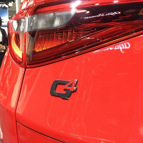 Car Emblem Q4 Black red Logo Car Trunk Side Sticker Glossy Rear Trunk Badge Emblem Sticker Giulia Stelvio for 2017-2022 alfa Romeo Giulia Stelvio q4 Accessories in Saudi Arabia