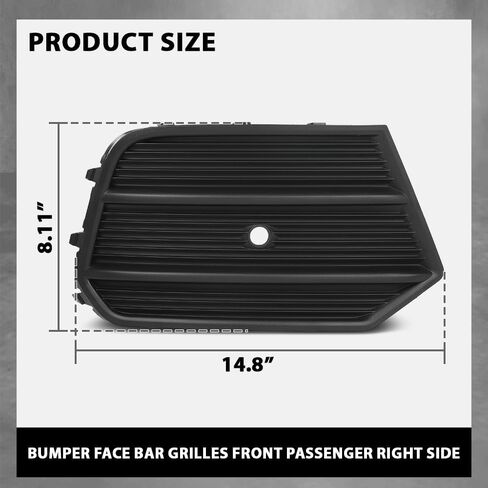 LQI المصد الأمامي مصبغة الضباب غطاء المصباح تقليم الجانب الأيمن متوافق مع أودي Q3 2016-2018، يصلح للنماذج مع غطاء ممتص الصدمات قطعة واحدة، مع مستشعر مساعد وقوف السيارات 8U0807682Q4U8، AU1039135 in Kuwait