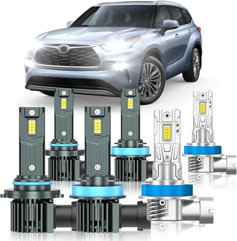 Fit for Toyota Highlander 2008-2010&2014-2023 Fog Light Bulbs or DRL, 6000K Cool White 700% Brightness, Real 1:1 Size Plug and Play, Pack of 2 in Kuwait