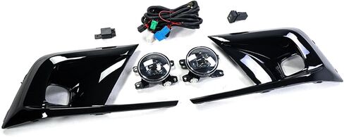 JDM OE Style Gloss Black Fog Light Bezel Cover + Clear Lens Projector LED lamp Compatible With 2022-2024 Honda Civic Sedan & Hatchback in Saudi Arabia