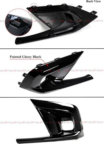 JDM OE Style Gloss Black Fog Light Bezel Cover + Clear Lens Projector LED lamp Compatible With 2022-2024 Honda Civic Sedan & Hatchback in Saudi Arabia