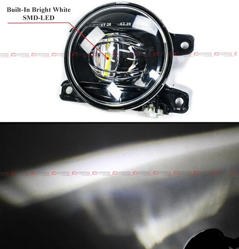 JDM OE Style Gloss Black Fog Light Bezel Cover + Clear Lens Projector LED lamp Compatible With 2022-2024 Honda Civic Sedan & Hatchback in Saudi Arabia