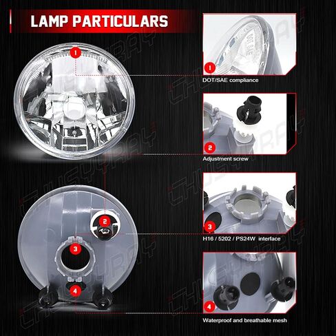 CHUSYYRAY Compatible with GMC Acadia Fog Light Assembly 2007 2008 2009 2010 2011 2012, LED Front Left & Right Bumper Clear Lens Fog Lights Fog Lamps, 6000K White Super Bright, Pack of 2 in Kuwait