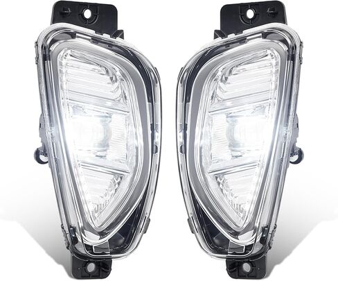 زوج HECASA مصباح ضباب LED مع مفتاح متوافق مع 2020-2022 Ford Escape 4 أبواب رياضية لاستبدال FO2592255 FO2593255 مصباح ضباب بنمط LED عدسة شفافة غطاء كروم LH&RH in Saudi Arabia