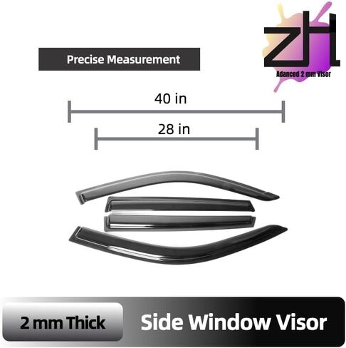 Fit for Toyota RAV4 2001 2002 2003 2004 2005; Premier Safe Sun, Rain, Wind Deflector, Front & Rear Window Vent Visors, Vent Protection, Tape-On Outside-Mount,4-Pieces Guard Kit, 2mm-Thick in Saudi Arabia