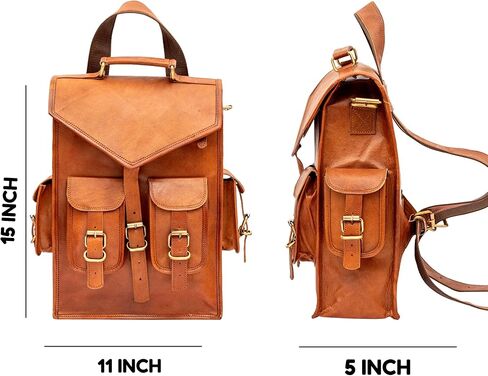 TWARA Convertible Leather Messenger Backpack for Men & Women | 11" x 15" Large Capacity Work & Travel Bag | Multi-Pocket Handmade Leather Laptop Bag in Saudi Arabia