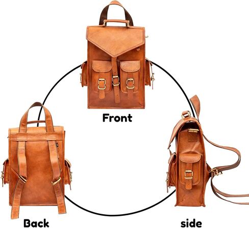 TWARA Convertible Leather Messenger Backpack for Men & Women | 11" x 15" Large Capacity Work & Travel Bag | Multi-Pocket Handmade Leather Laptop Bag in Saudi Arabia